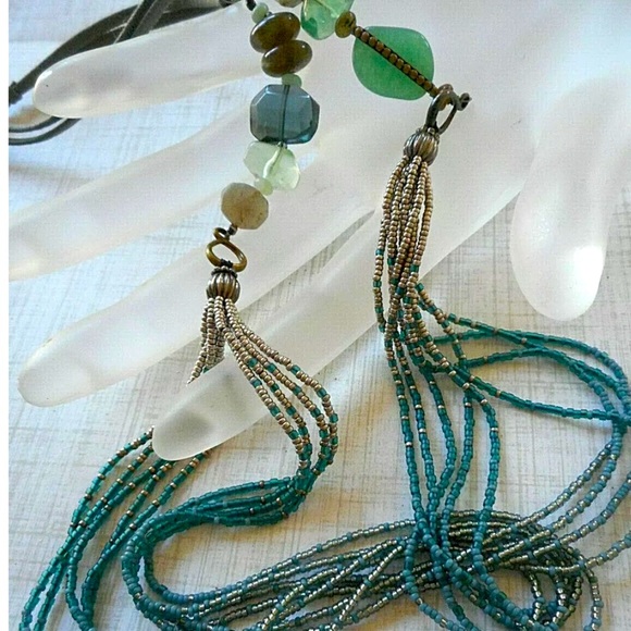 SILPADA Vintage Necklace Sterling Chalcedony Multi Stone Seed Bead Necklace - Picture 3 of 13